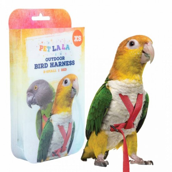 Petlala Outdoor Bird Harness X-Small Red