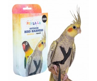 Petlala Outdoor Bird Harness XX-Small Black