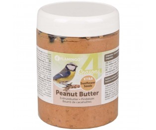 FLAMINGO PEANUT BUTTER JAR WITH SUNFLOWER SEEDS 