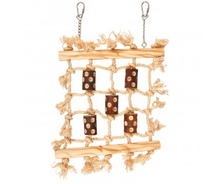 FLAMINGO BBQ PARAKEET TOY ROPE WEB