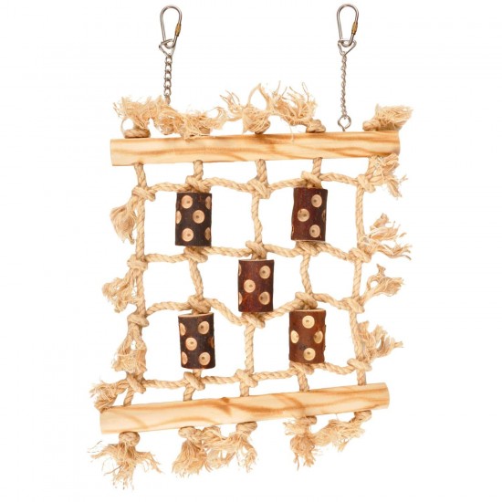 FLAMINGO BBQ PARAKEET TOY ROPE WEB