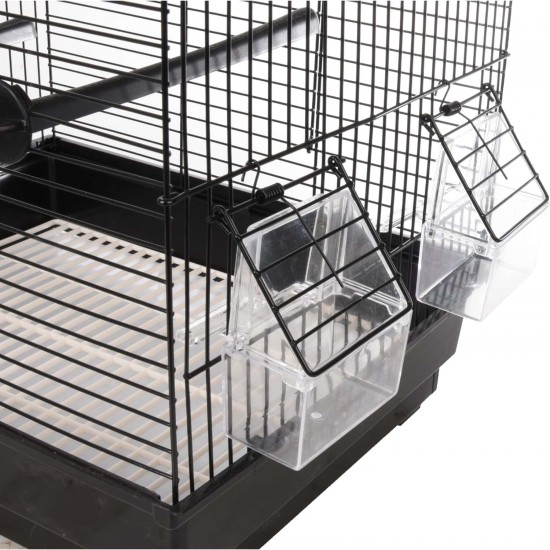 FLAMINGO BUDGIE CAGE NUSA BLACK - 35x28x46CM