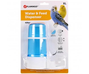 FLAMINGO WATER & FEEDING FOUNTAIN KAI XL BLUE/WHITE 420ML 7,5x14,5x16,5CM