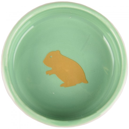 FLAMINGO FEEDING BOWL SMALL ANIMAL AILA CERAMIC ROUND WHITE 8,5x8,5x2,8CM 100ML