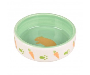 FLAMINGO FEEDING BOWL SMALL ANIMAL AILA CERAMIC ROUND WHITE 8,5x8,5x2,8CM 100ML