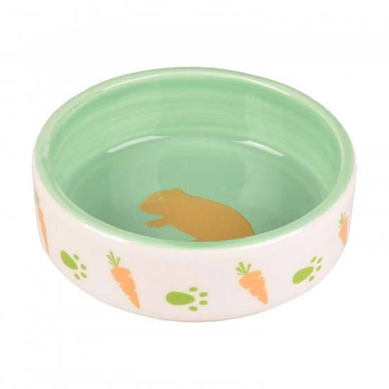 FLAMINGO FEEDING BOWL SMALL ANIMAL AILA CERAMIC ROUND WHITE 8,5x8,5x2,8CM 100ML