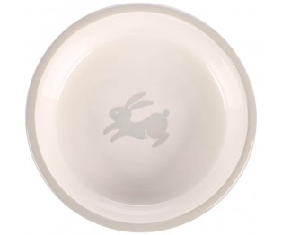 FLAMINGO FEEDING BOWL RABBIT MYLO CERAMIC GREY-WHITE ROUND 360ML 