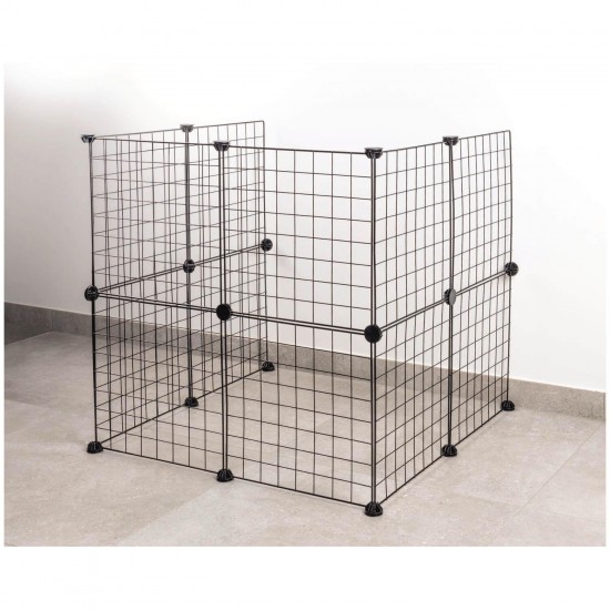 FLAMINGO MODULAR PLAYPEN PETER BLACK 12 PANELS 140x70x35CM