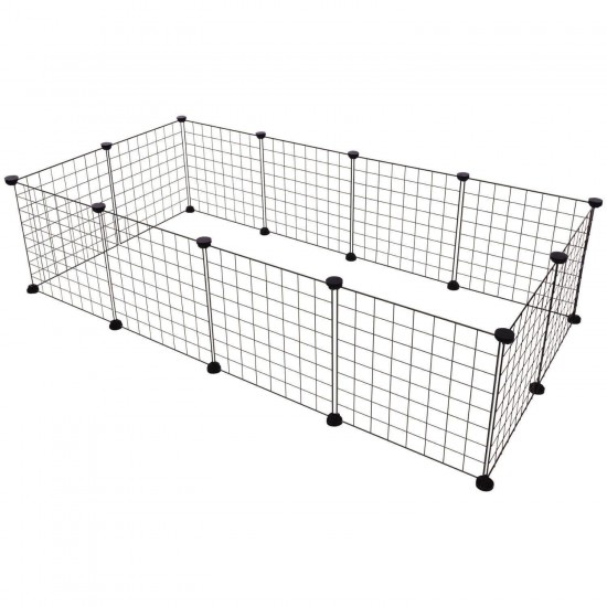 FLAMINGO MODULAR PLAYPEN PETER BLACK 12 PANELS 140x70x35CM