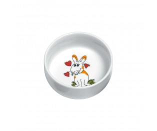 FLAMINGO RABBIT FEED BOWL B&W 11CM 300ML