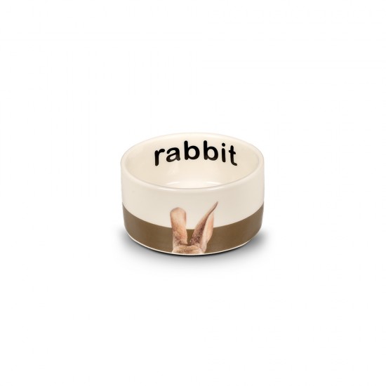 GLEE Μπολ Bunny Κεραμικό 160ml Καφέ/Λευκό